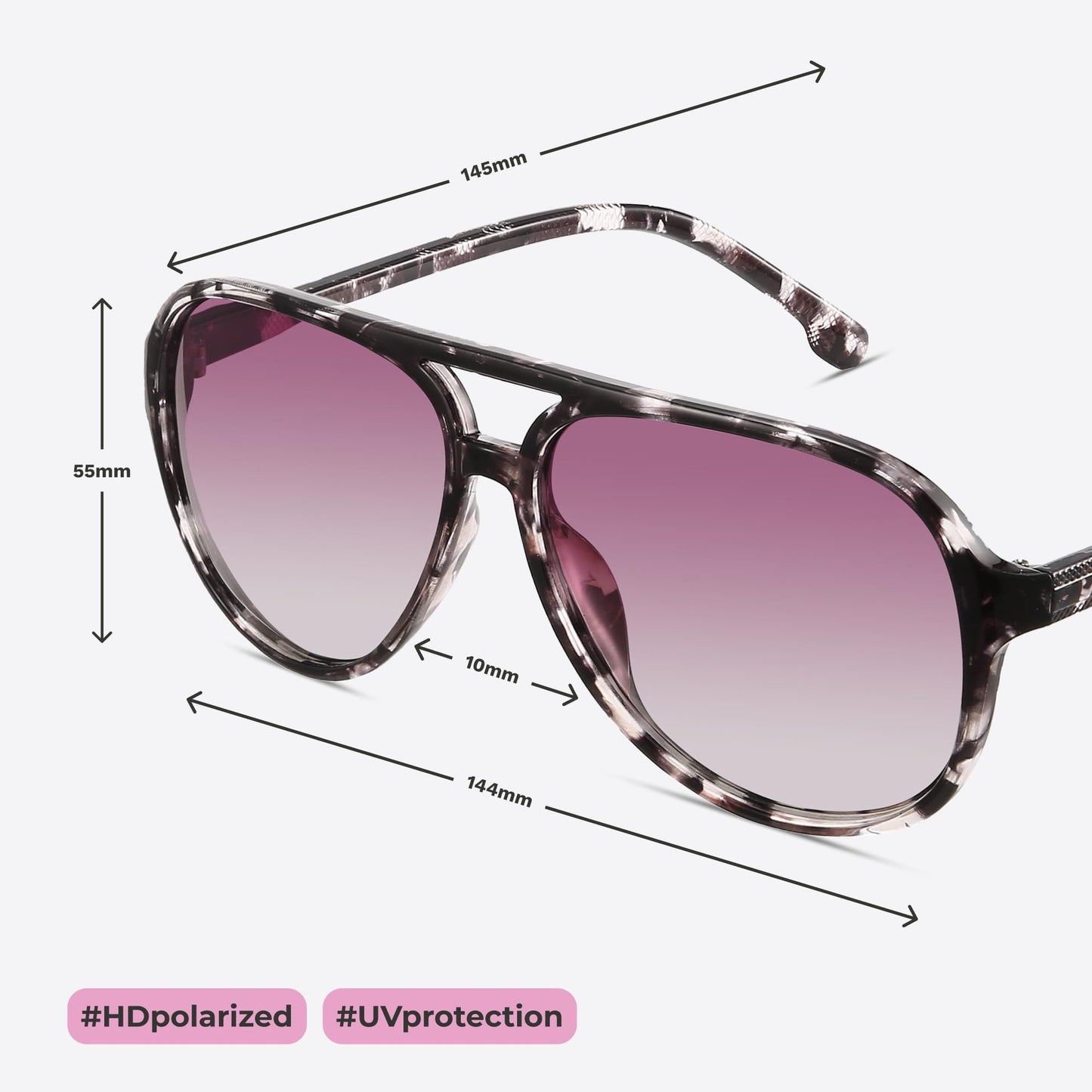 livho Trendy Polarized Aviator Sunglasses Women Men, Retro Sun Glasses for Women Men 2025, Oversized UV Protection Shades