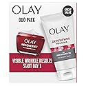 Olay Face Wash Regenerist Advanced Anti-Aging Pore Scrub Cleanser (5.0 Oz) and Micro-Sculpting Face Moisturizer Cream (1.7 Oz) Skin Care Duo Pack