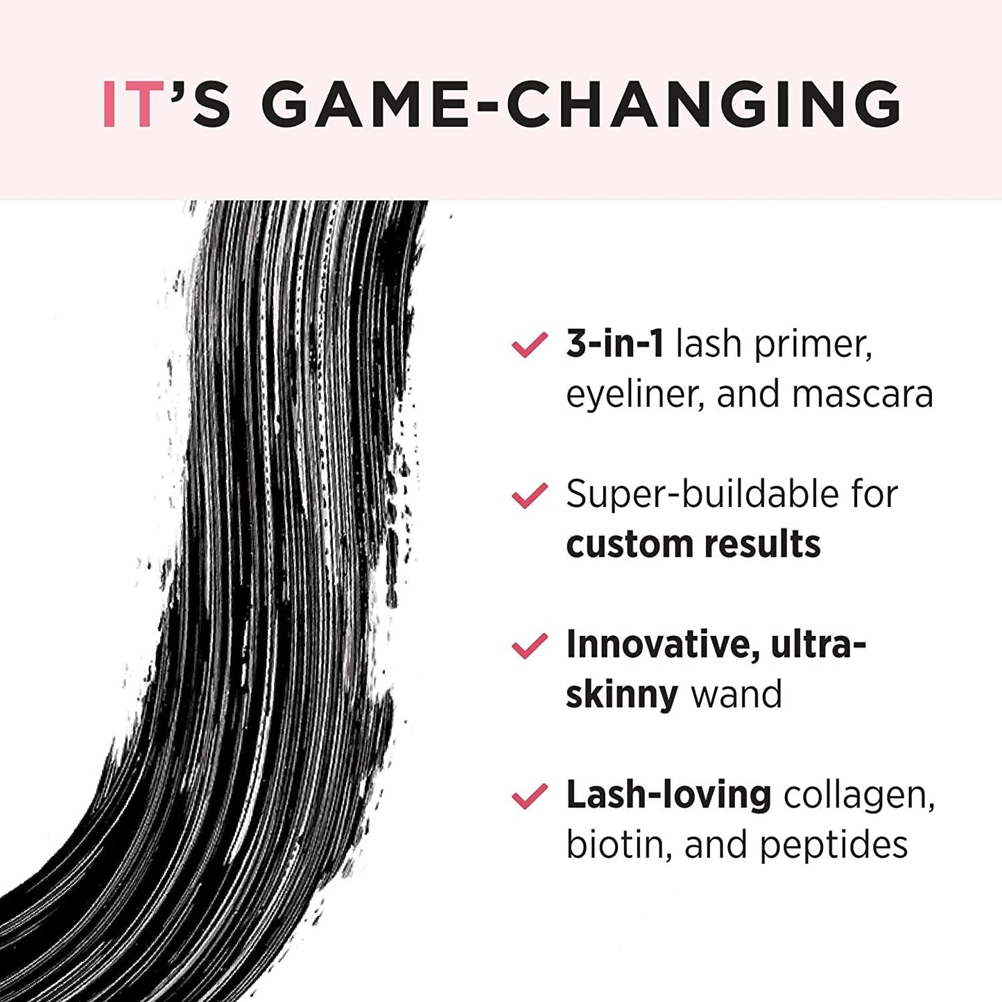 IT Cosmetics Tightline 3-In-1 Lash Primer, Eyeliner & Black Mascara - Lengthens & Conditions Lashes - Ultra-Skinny Wand - Infused With Collagen