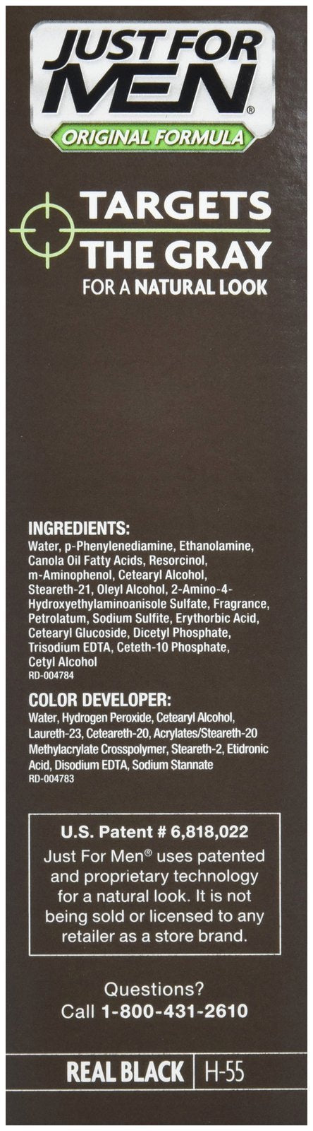 Just For Men Shampoo-In Hair Color - Real Black