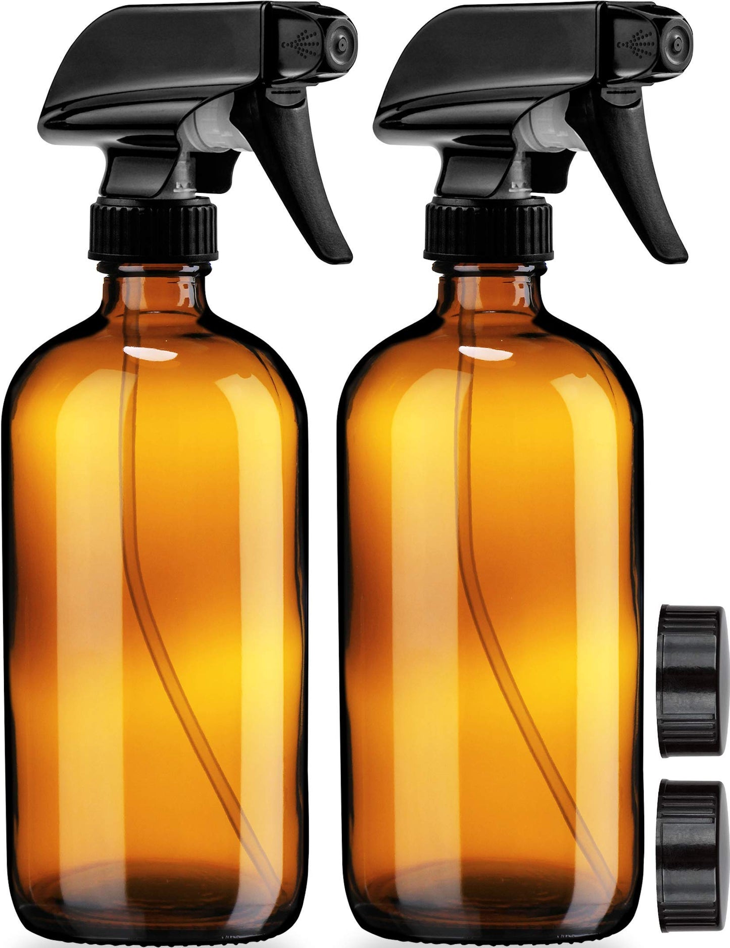 Sally's Organics Empty Amber Glass Spray Bottles - 2 Pack - Large 16oz Refillable Bottle for is Great for Essential Oils, Plants, Cleaning Solutions Beauty and Personal Care Sally's Organics
