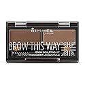Rimmel Brow This Way Sculpting Kit, Medium Brown, Powder 0.04 Ounce, Wax 0.03 Ounce