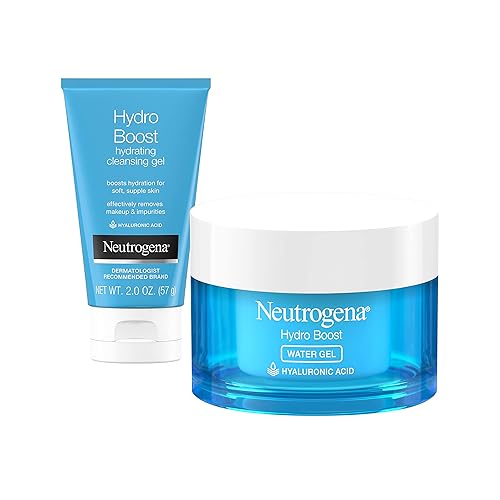 Neutrogena Hydro Boost Water Gel Daily Facial Moisturizer with Hyaluronic Acid, 1.7 fl. oz, Hydro Boost Hydrating Facial Cleansing Gel with Hyaluronic
