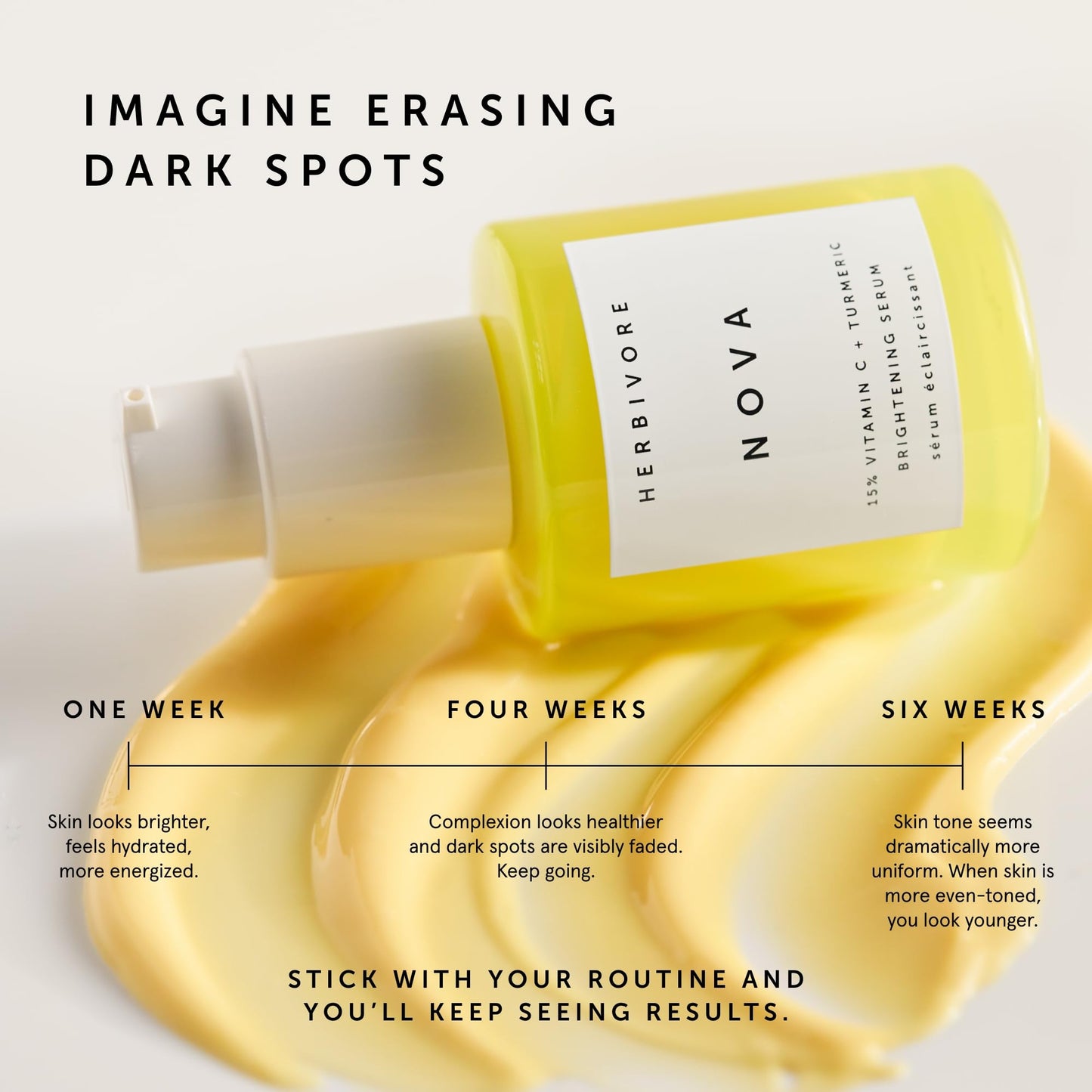 HERBIVORE Nova 15% Vitamin C + Turmeric Brightening Serum for Dark Spots, Hyperpigmentation + Even Skin Tone | Vegan, Plant-Based, Cruelty-Free, 30