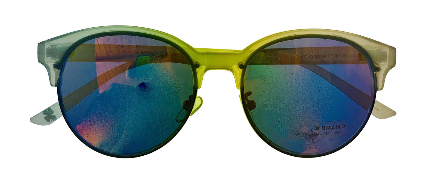 Lucky Brand Womens Round Light Grey Plastic Sunglass Sierra