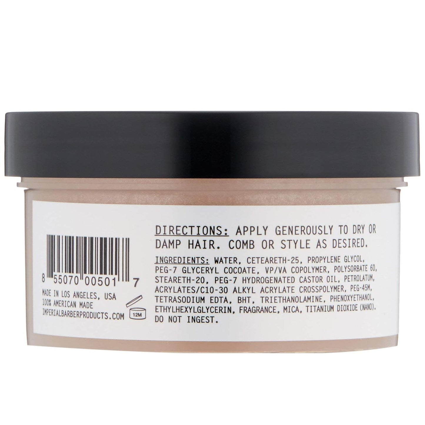 Imperial Barber Grade Products | Fiber Pomade, 6 oz | Medium Hold | High Shine | Water-Based | Easy to Wash Out | Texturizing Fibers | Highly Pliable