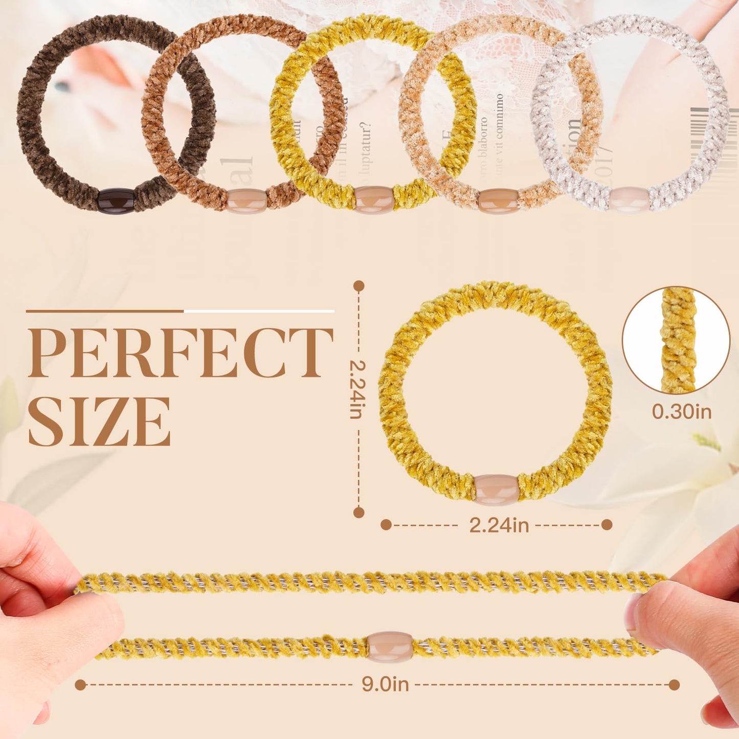 FORENEE Braided Hair Ties No Damage, 10 Pcs Soft Plush Hair Bands for Women's Hair, Bracelet Hair Elastics & Ponytail Holders for Thick Hair - Terra Beauty and Personal Care forenee
