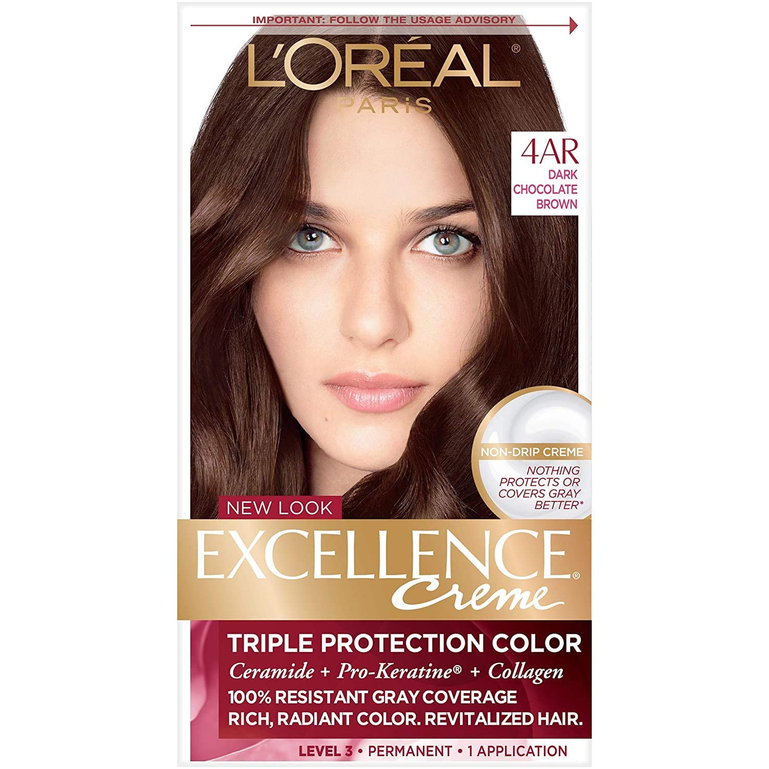 L'Oreal Paris Excellence Creme Triple Protection Hair Color, Dark ...