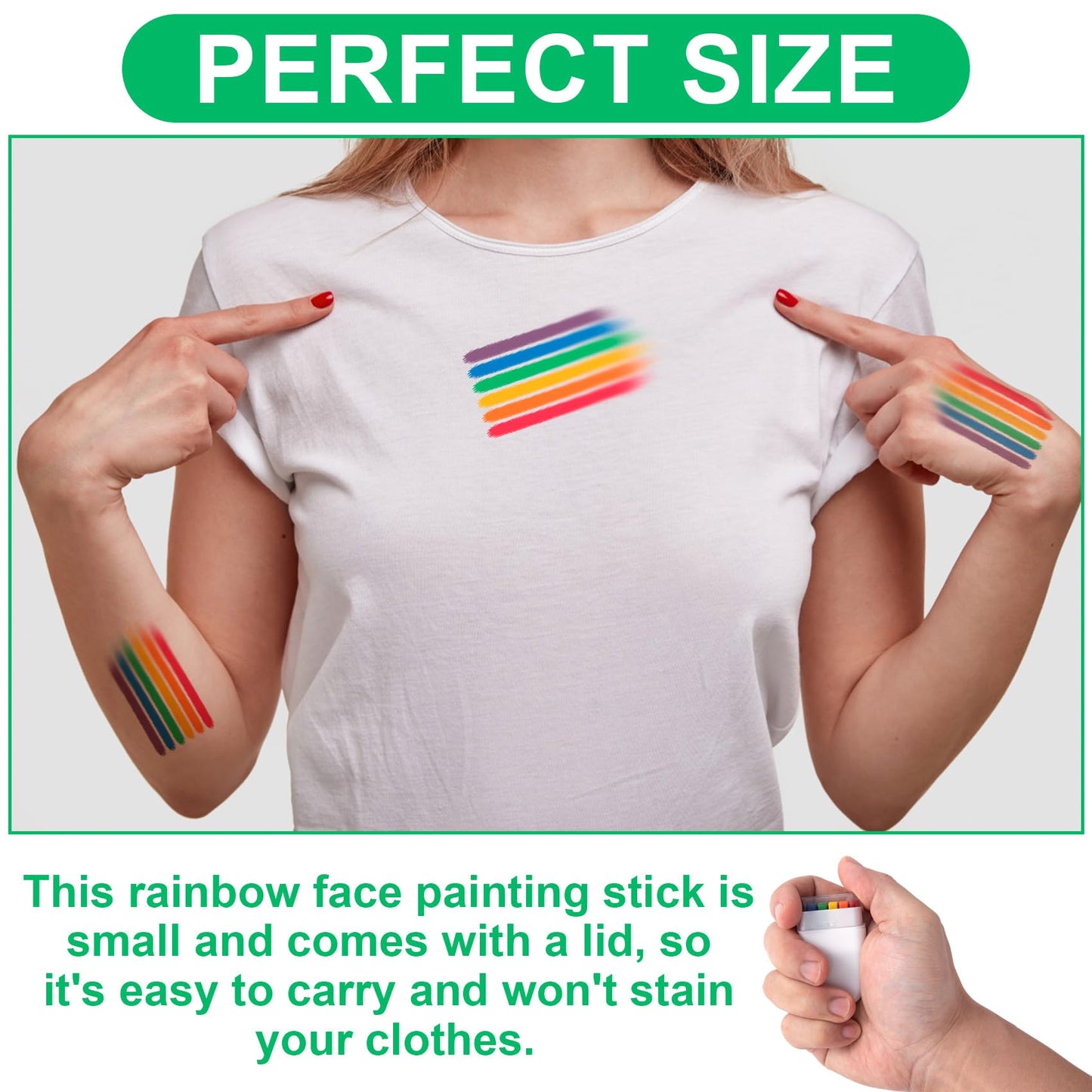 Lekgavd 4PCS Rainbow Face Body Paint, Pride Makeup Supplies, Face Painting Crayons for Pride Day, Celebrations Party, Festivals for Men, Women