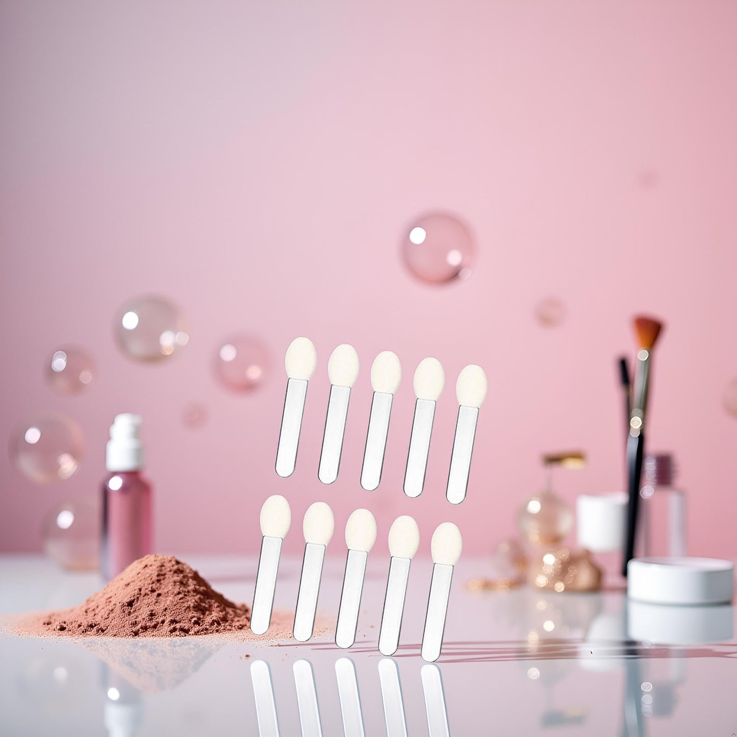 10 Pcs Transparent Eyeshadow Applicator Eyeshadow Brush Makeup Tools, Sponge ened and Attractive Eyeshadow Brushes