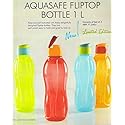 Tupperware Aquasafe Flip Top Bottle 1 L each, Set of 4