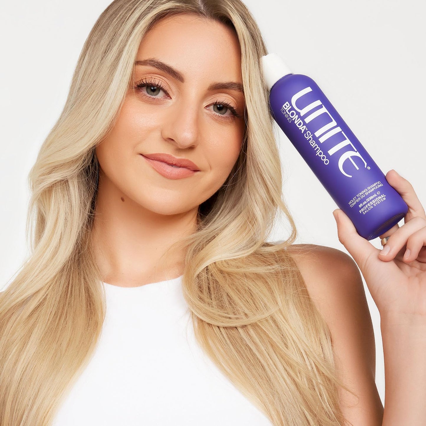 UNITE Hair - BLONDA Toning Shampoo - Purple Formula to Neutralize Brassiness & Brighten Blonde Tones - Ideal for Highlighted & Color-Treated Hair, 33
