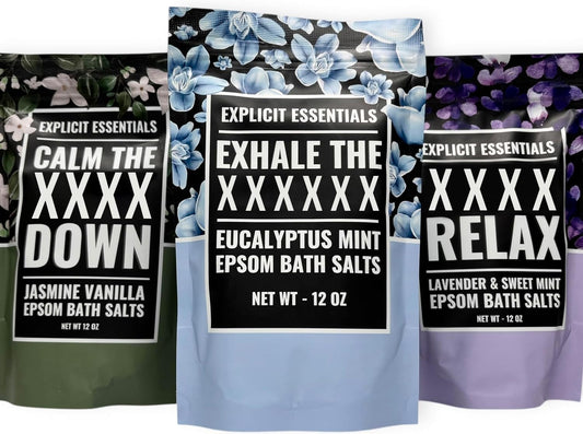 Calming Bath Salt Trio Gift Set Bundle for Women, Spa Gift Idea for Women Beauty and Personal Care Explicit Essentials