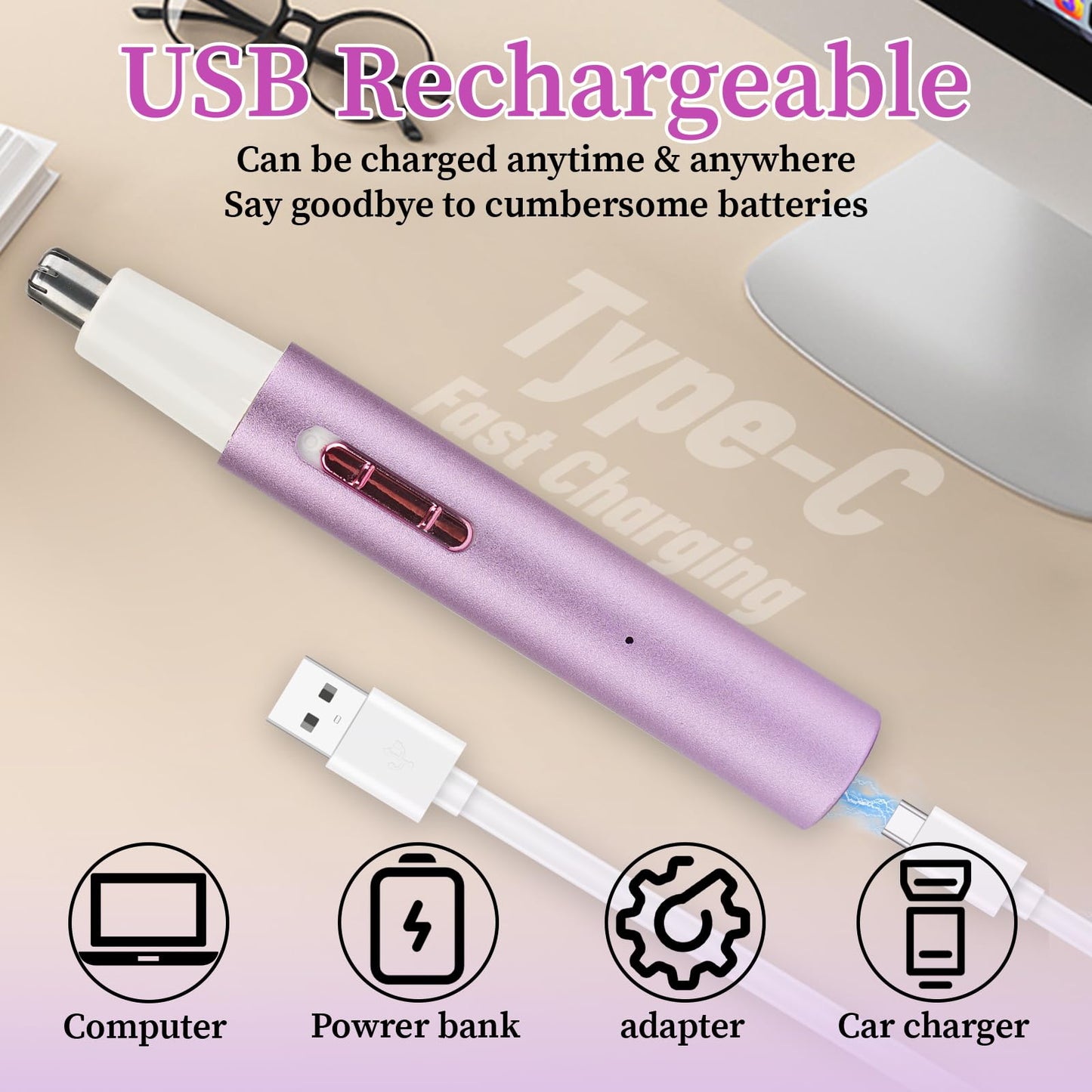 Mendaping 2026 Rechargeable Nose & Ear Hair Trimmer, Dual-Edge Blade Electric Clipper for Women Men, Facial & Eyebrow Hair Removal Tool, Powerful Beauty and Personal Care Mendaping