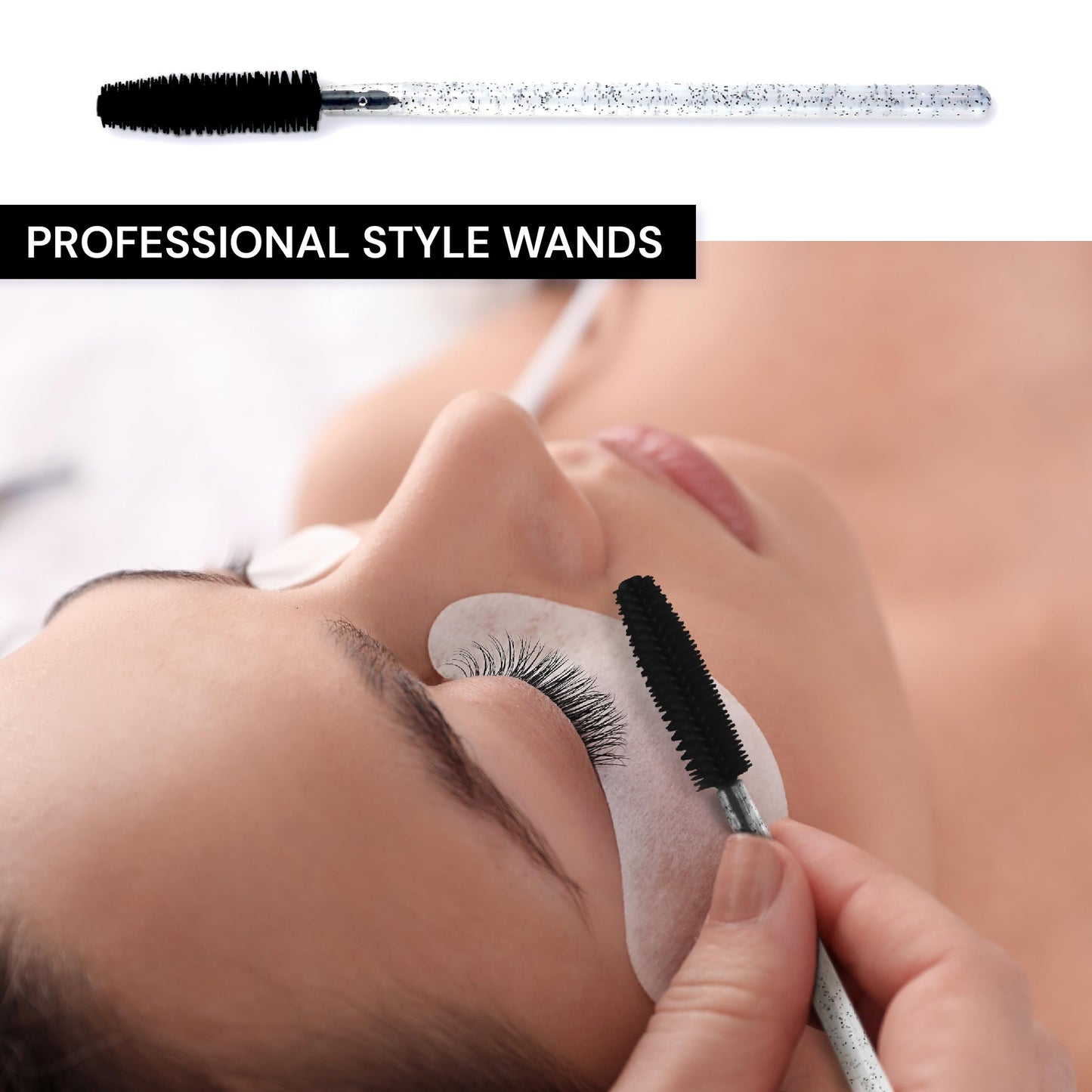 Apothie 50 Pieces Silicone Disposable Mascara Eyelash Wands - Eyebrow & Lash Extension Spoolie Brushes, Comb Separator, Microblading Tool, Applicator