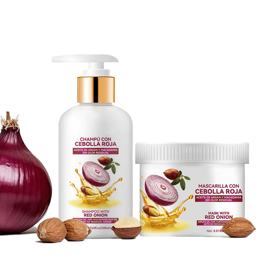 Red Onion Shampoo & Treatment Set, Strengthens, Thickens & Reduces Hair Loss, Strengthening Follicles, Hydrating & Nourishing, for Thinning