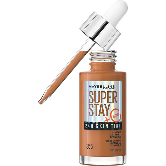 Maybelline Super Stay Up to 24HR Skin Tint, Radiant Light-to-Medium Coverage Foundation, Makeup Infused With Vitamin C, 335, 1 Count