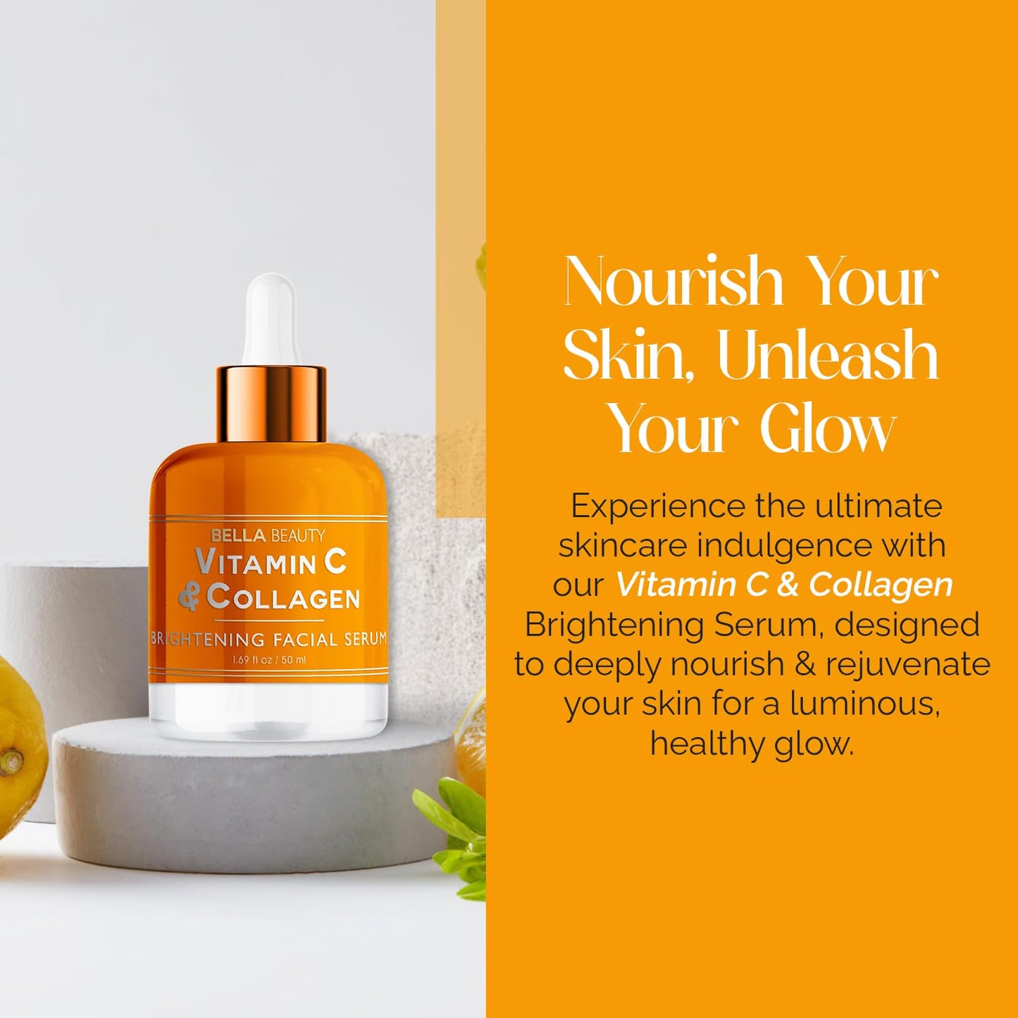 Bella Beauty Vitamin C Serum with Collagen - Dark Spot Reduction, Skin & Anti-Aging - Dermatologist Tested, Cruelty-Free Korean Skin Care for All