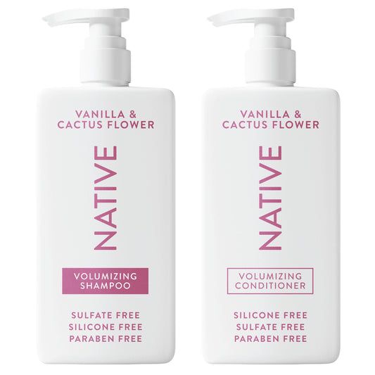 Native Vanilla & Cactus Flower Shampoo and Conditioner Contain Naturally Derived Ingredients |All Hair Type Color & Treated, Fine to Dry Damaged