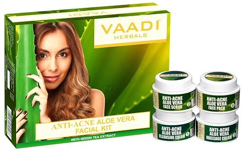NWIL Vaadi Herbals Anti Acne Aloe Vera Facial Kit with Green Tea Extract, 70g