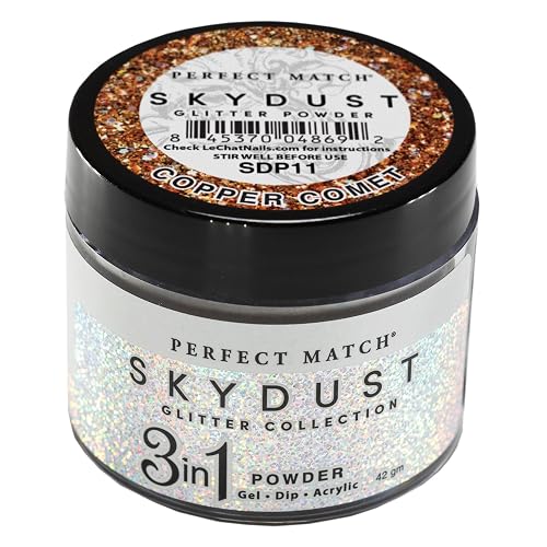 LeChat Perfect Match Sky Dust 3 in 1 Dip Glitter Powder - Copper Comet #SDP11 - 42 g Beauty & Personal Care LECHAT