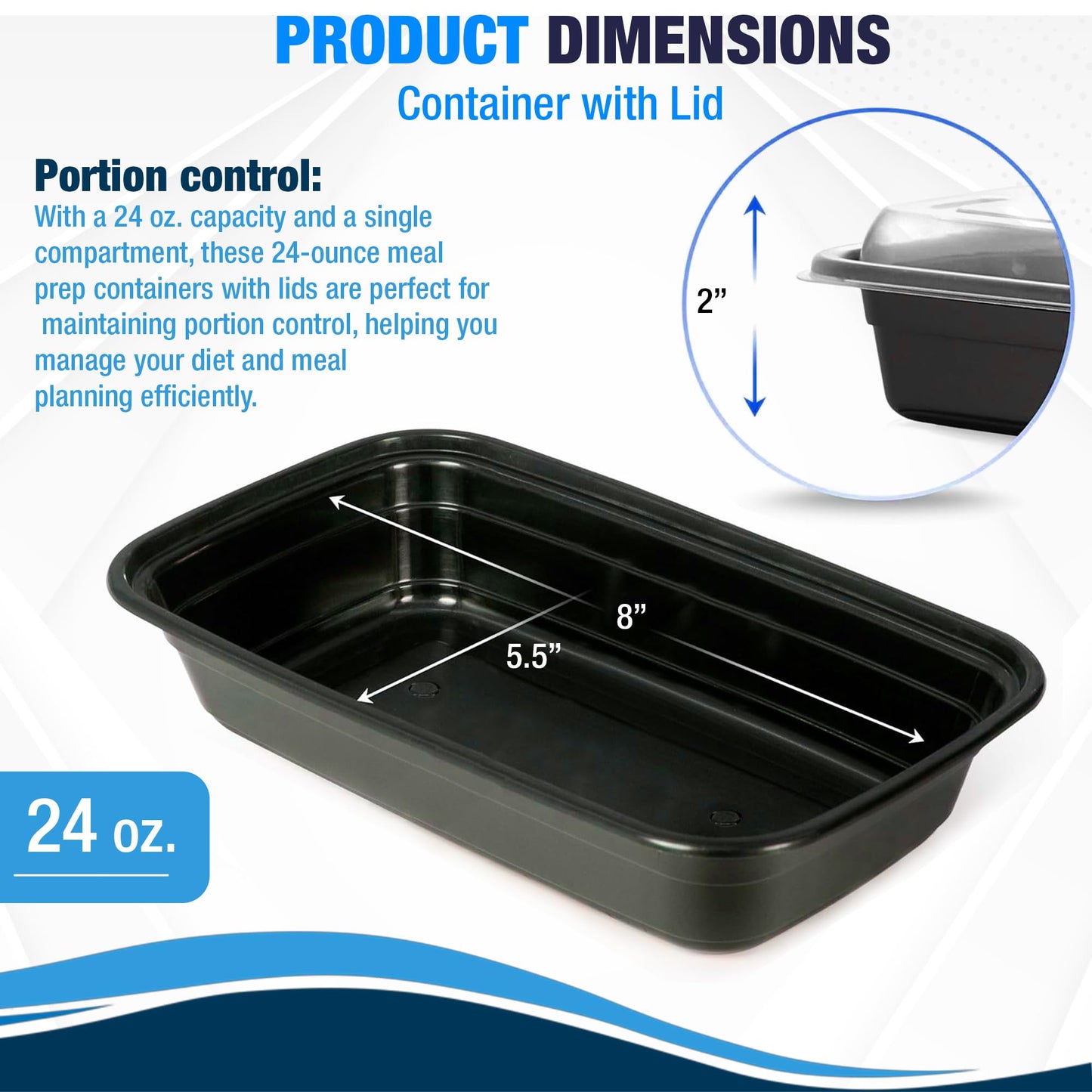 Ruthy's Outlet Meal Prep Containers W/Lids -Square Food Storage - BPA-Free| Stackable | Microwave | Freezer & Dishwasher Safe | Reusable Lunch Bento…