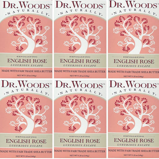 Dr. Woods Skin Exfoliating English Rose Bar Soap with Organic Shea Butter, 5.25 Ounce (Pack of 6) Beauty & Personal Care Dr. Woods