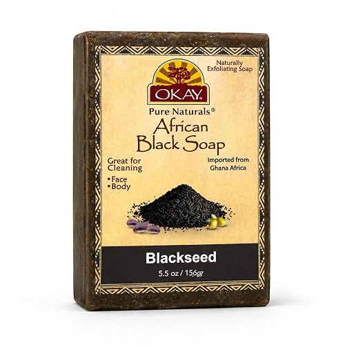 Okay | African Black Soap with Blackseed | For All Skin Types | Cleanses and Exfoliates | Nourishes and Heals | Free of Sulfate, Silicone & Paraben | Beauty & Personal Care OKAY