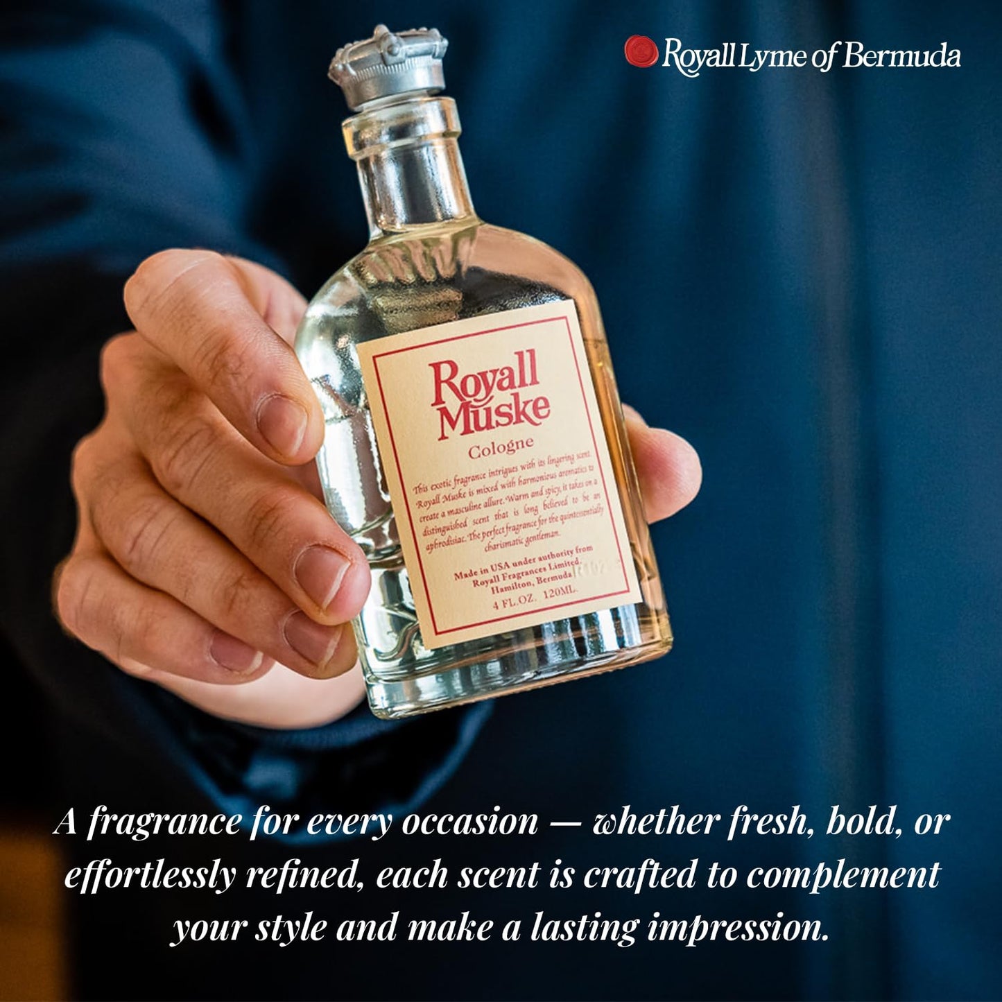 Royall Muske Cologne, Classic Aftershave Scent for Men with Bay Rum, Royal Lyme Fine Perfume, Fragrance Gift, Masculine Grooming Spray, Timeless Men’s