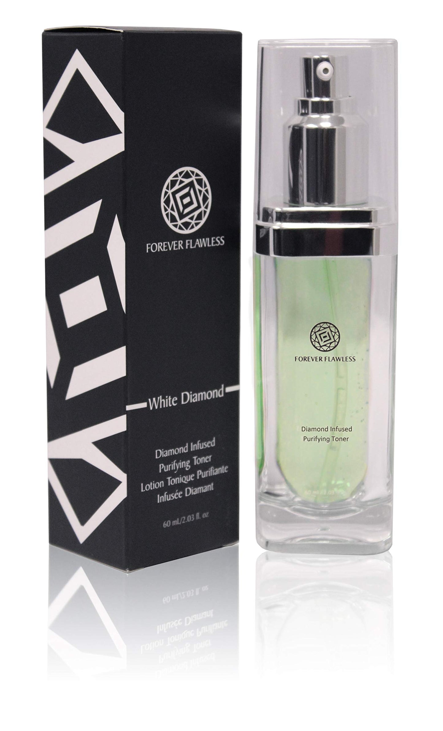 Forever Flawless Exfoliating Facial Toner With White Diamond Powder and Aloe Vera FF16, Enhance Skin Elasticity and Firmness, Cleanse and Close Pores