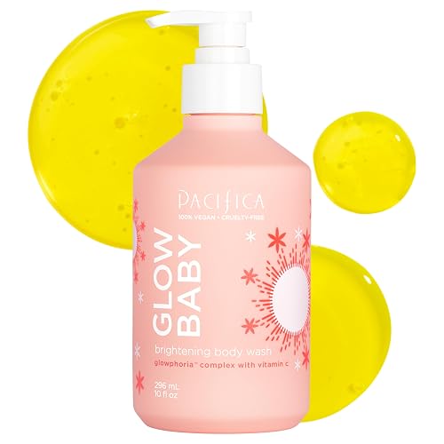 Pacifica Glow Baby Brightening Body Wash - Vitamin C & AHA Exfoliating Body Wash for Glowing Skin, Moisturizing Daily Shower Gel for Dull Dry Skin