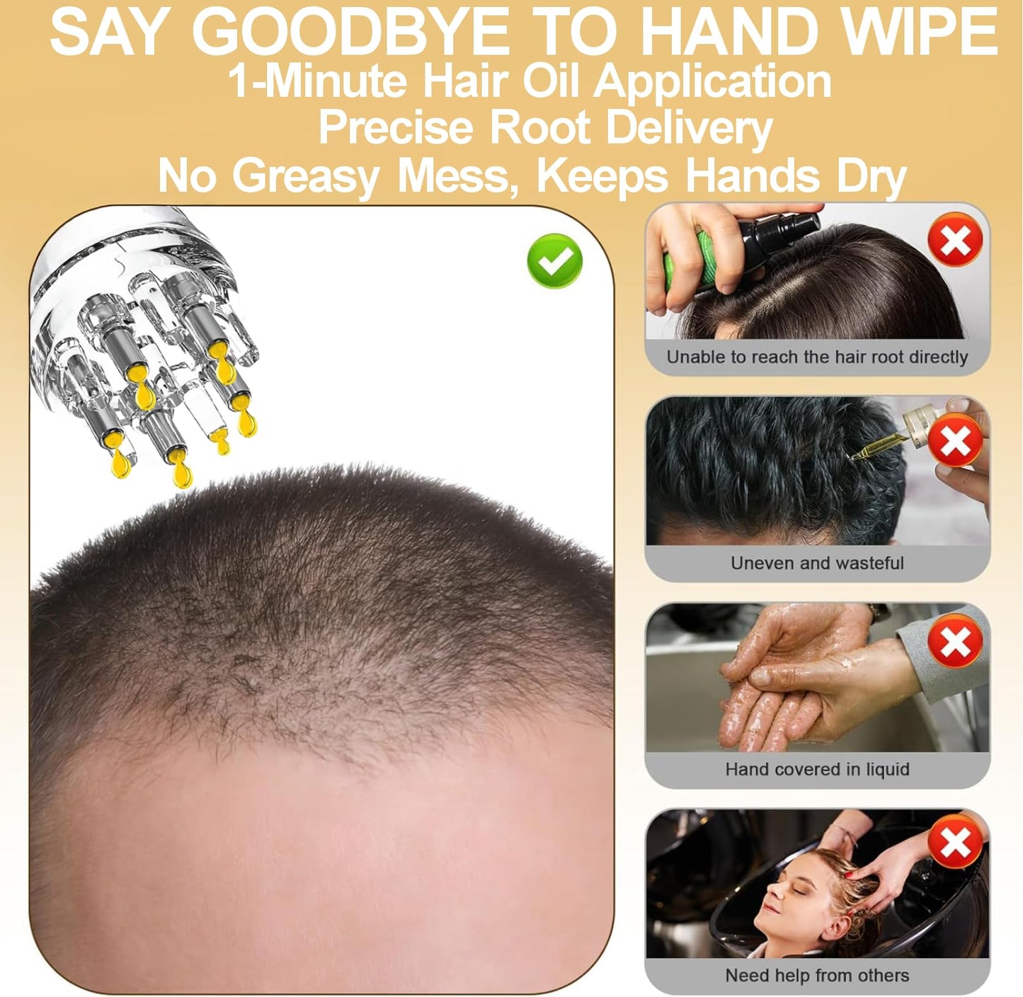 Minoxidil Applicator - Hair Oil Applicator - Oil Dispenser for Hair - Scalp Applicator Tool - Fast Efficient Delivery to Hair Roots & Messy-Free Beauty and Personal Care Angel Kiss