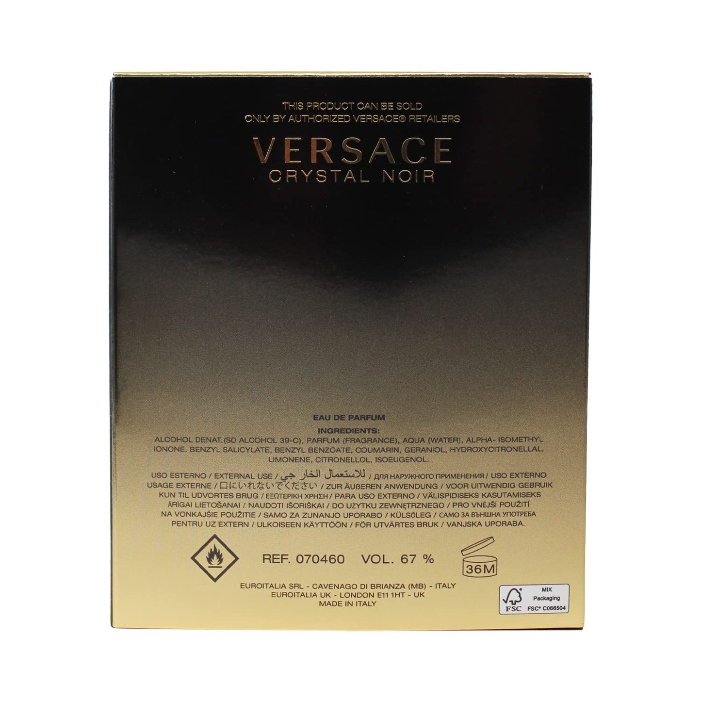 Crystal Noir by Versace for Women Eau de Parfum Spray, 3 Ounce/90 ml