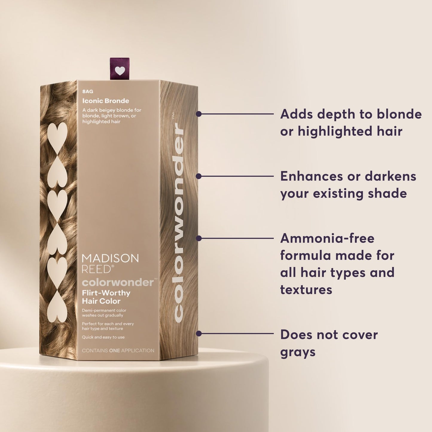 Madison Reed ColorWonder Demi-Permanent Hair Color Kit - 8AG Light Ash Golden Brown (Iconic Bronde) | Blends Grays, Adds Dimension, Ammonia-Free