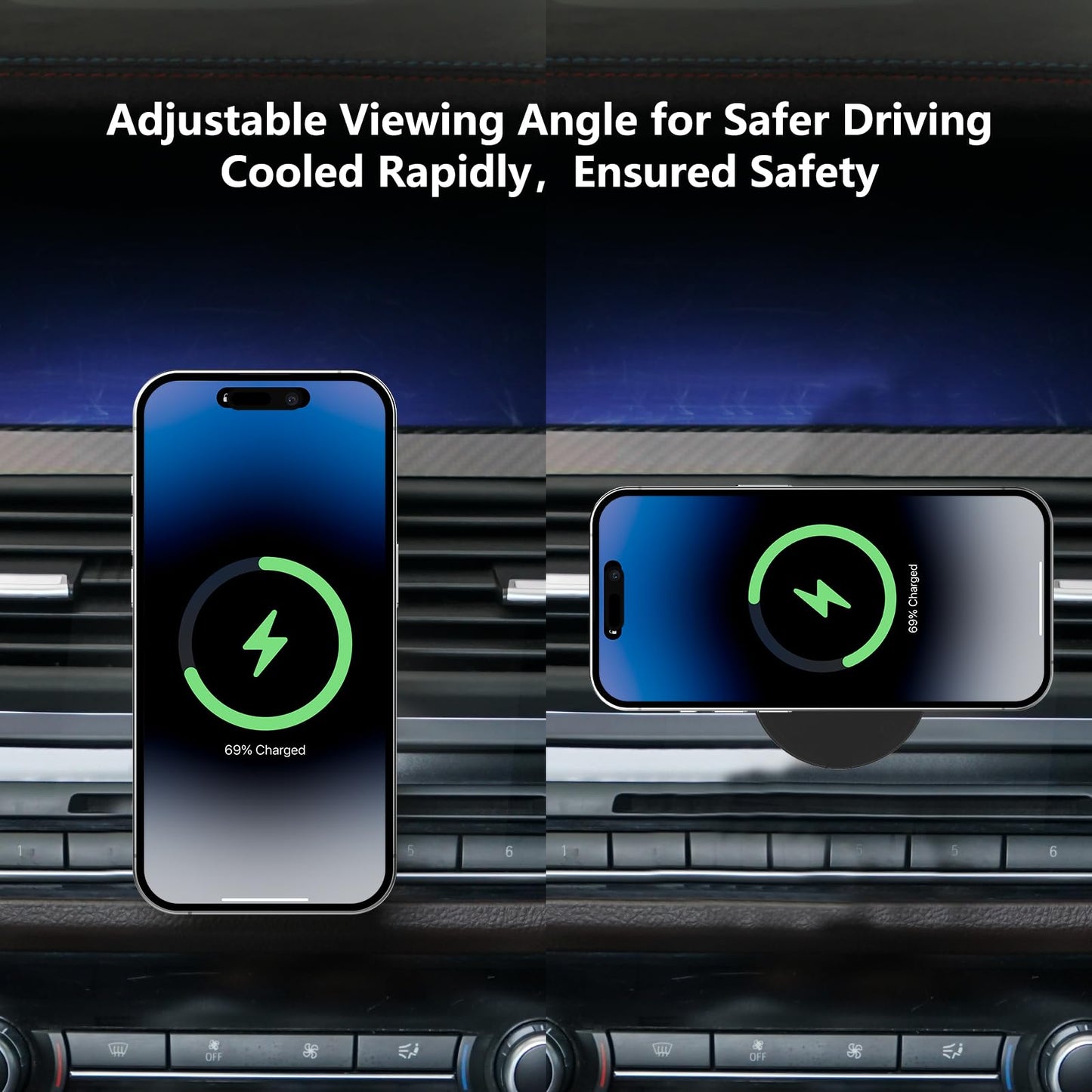 CLEC for BMW 5 Series 2011-2016 Magnetic Wireless Car Charger Phone Holder Mount Custom Fit for BMW 5 Series 2011-2016 15W Fast Charging Car Phone…