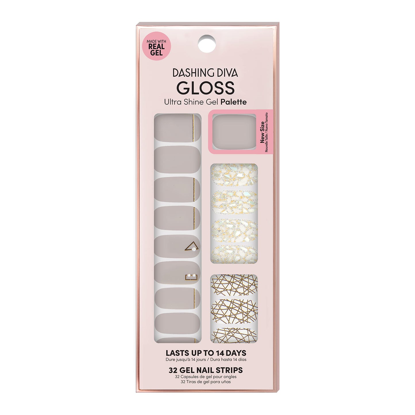 Dashing Diva Gloss Nail Wraps - All Lined Up | UV Free, Chip Resistant, Long Lasting Gel strips | Contains 32 Strips, 1 Prep Pad, 1 File Beauty & Personal Care Dashing Diva
