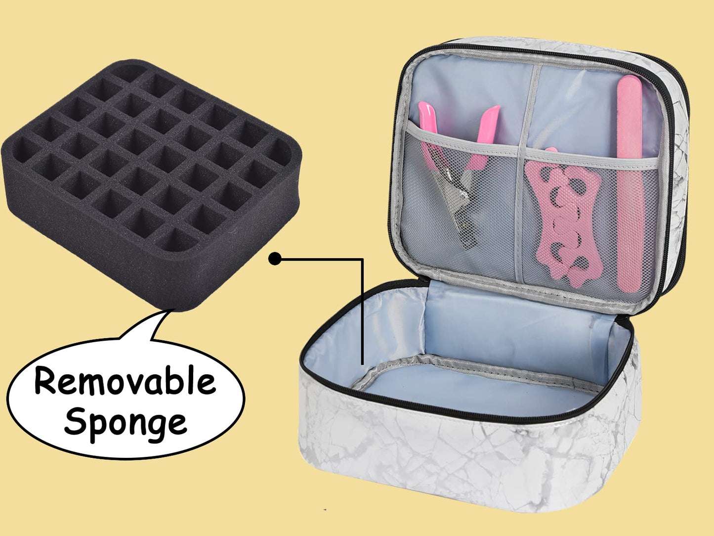 ZFZGFRCS Nail Polish Organizer- Holds 30 Bottles Nail Supply Organizers and Storage Double-layer Nail Bag Organizer Case Nail varnish Organizer Nail