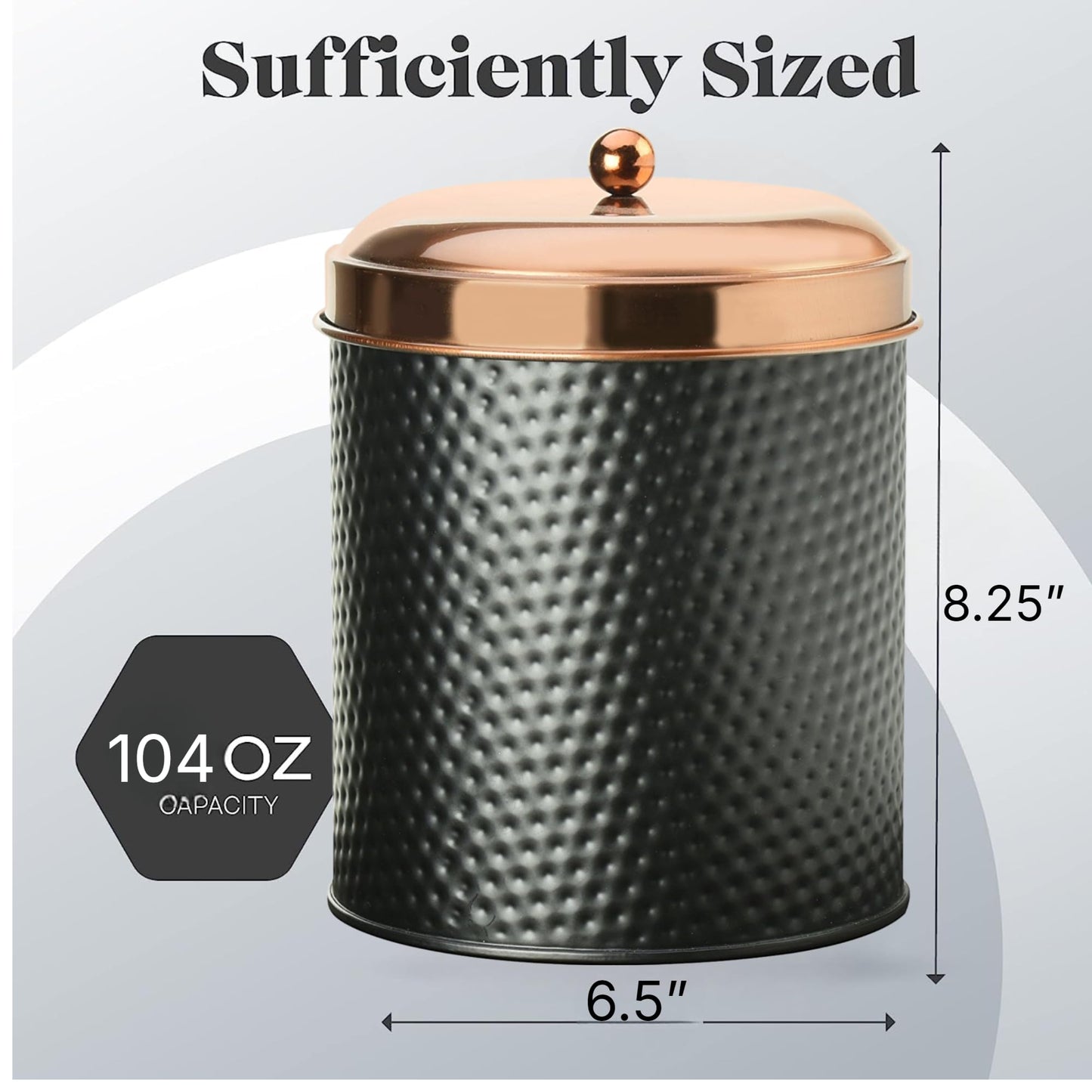 Amici Home Ashby Copper Metal Canister, X-Large, 104oz