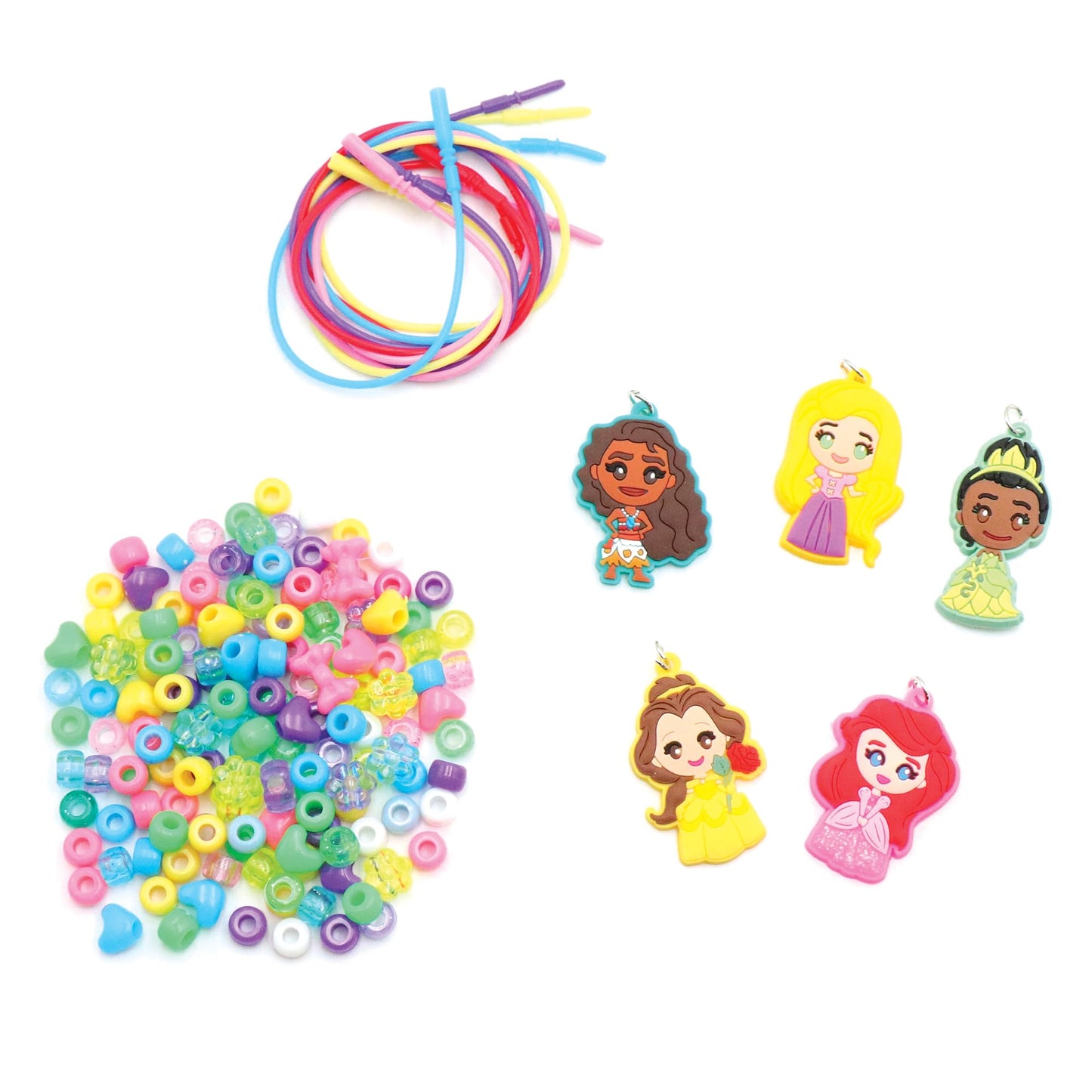 Disney Princess Necklace Activity Case - Jewelry Making Kit with Beads, Charms & Strings - Create Custom Princess Necklaces - Craft Gift for Girls…
