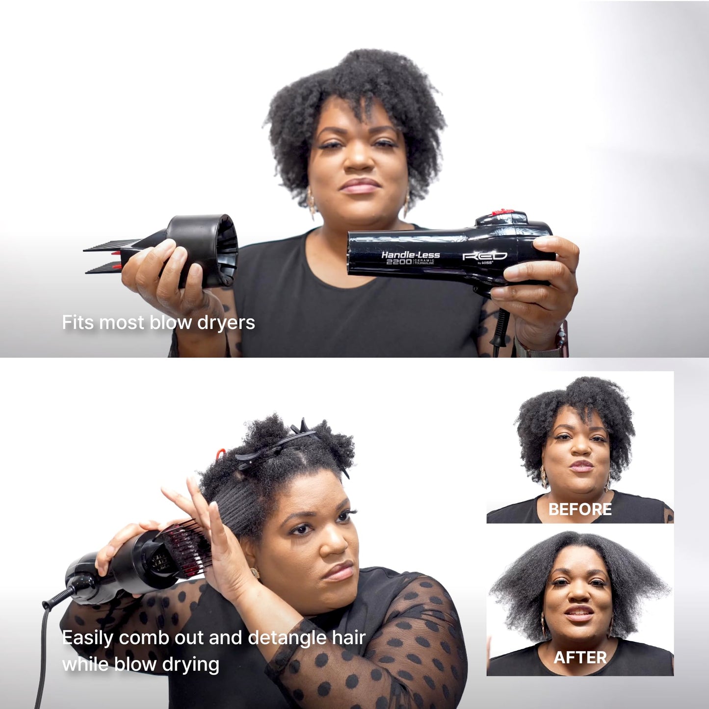 Red by Kiss Detangling Blow Dryer Hair Styling Pik, Double Layer Pik Attachment for Smooth, Frizz-Free Hair, Compatible with Most Hair Dryers, Wigs Beauty and Personal Care Red by Kiss