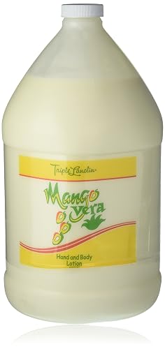 Triple Lanolin Mango Vera Soothing Lotion (1 Gallon) - Tropical Mango Scented Aloe & Lanolin Moisturizer for All Skin Types - Deeply Hydrating Hand