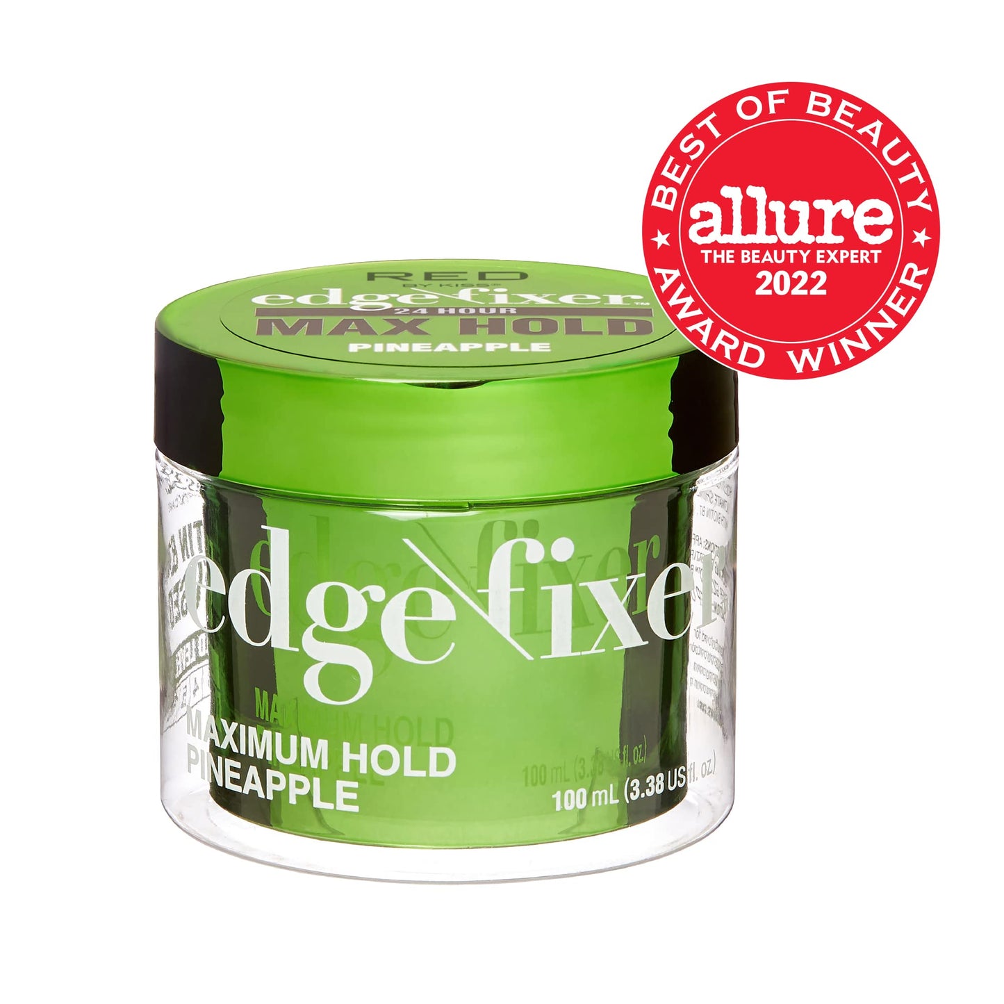 Red by Kiss Edge Fixer Hair Shine Gel, 24 Hour Max Hold, Non-Flaking, Biotin B7 Infused, Natural Styling, Professional Edge Control Wax, Perfect
