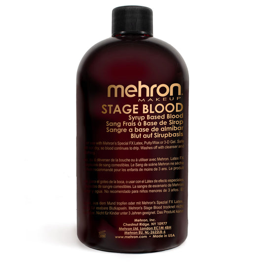 Mehron Makeup Stage Blood | Realistic For Halloween | Washable Fake Blood for Special FX, Stage & Screen, Halloween, & Cosplay (16 oz) (Dark Venous)