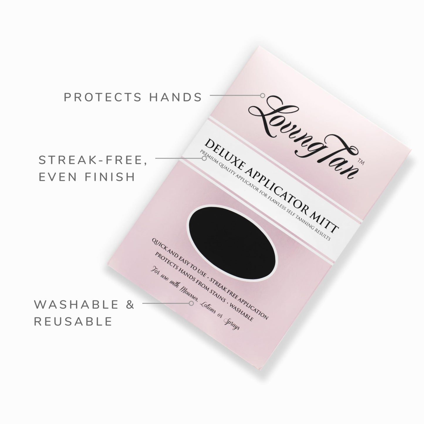Loving Tan Self Tanning Deluxe Applicator Mitt, Washable & Durable Design for a Salon-Style, Streak Free Finish, Use with Self Tan Mousses, Sprays