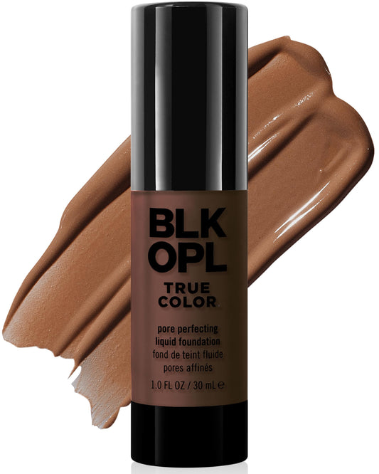 BLK/OPL TRUE COLOR Pore Perfecting Liquid Foundation, Black Walnut - enriched with Vitamins C & E, paraben-free, fragrance-free, cruelty-free