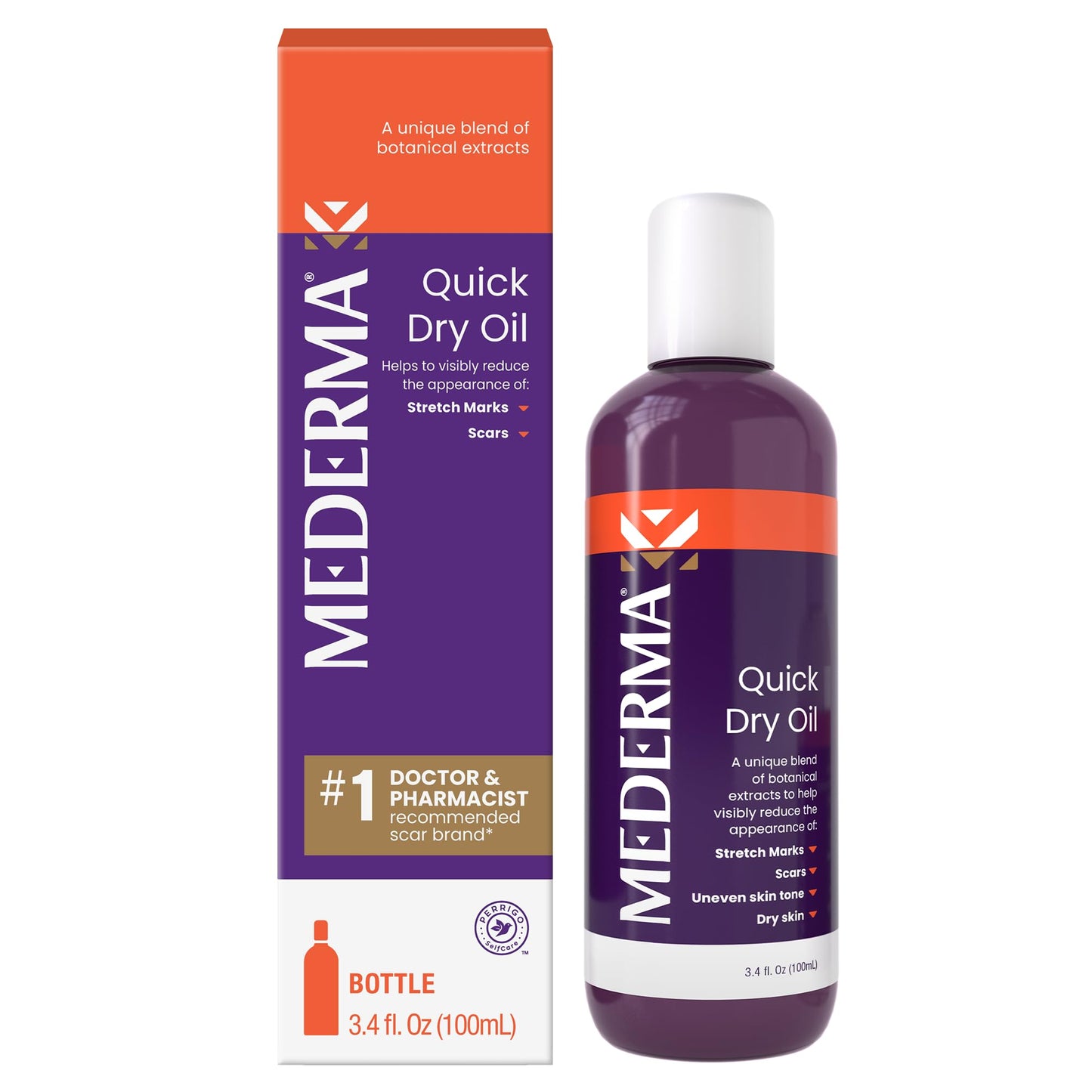 Mederma Quick Dry Oil, Scar and Stretch Mark Treatment, Helps to Improve the Appearance with Natural Botanical Extracts, Paraben Free, Fast-Absorbing