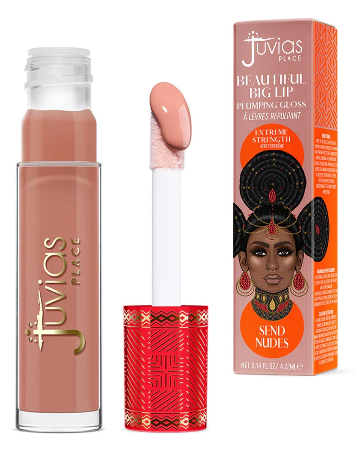 Juvia's Place Beautiful Big Lip Plumper - Send Nudes | Neutral Gloss for a Effortlessly Beautiful Pout, Defined Lips | Plumping, Hydrating &