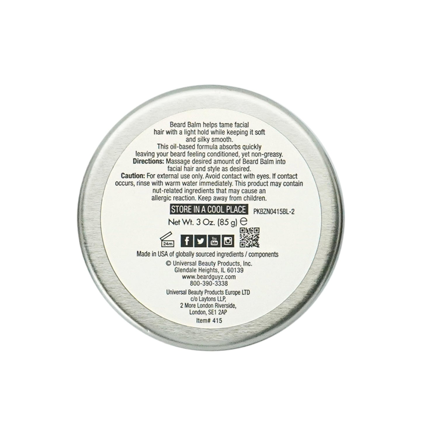 Beard Guyz Beard Balm - Beard Conditioner and Styler for Men, Softens, Tames, and Moisturizes Facial Hair, 3 oz