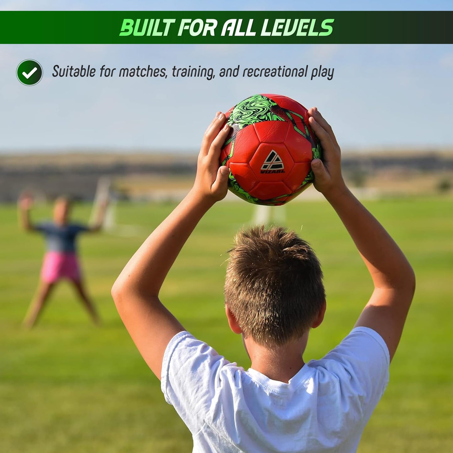 Vizari Toledo Soccer Ball for Kids, Youth, Adults - Size 3,4,5 - Practice & Match, Indoor & Outdoor Soccer Ball for Boys, Girls (Pack of 1, 6, & 12)