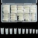 French Acrylic False Nail Tips, 500PCS Fake Nail Shape Artificial False Nails Tips 10 Sizes with Case for Nail Art Salons (Natural)